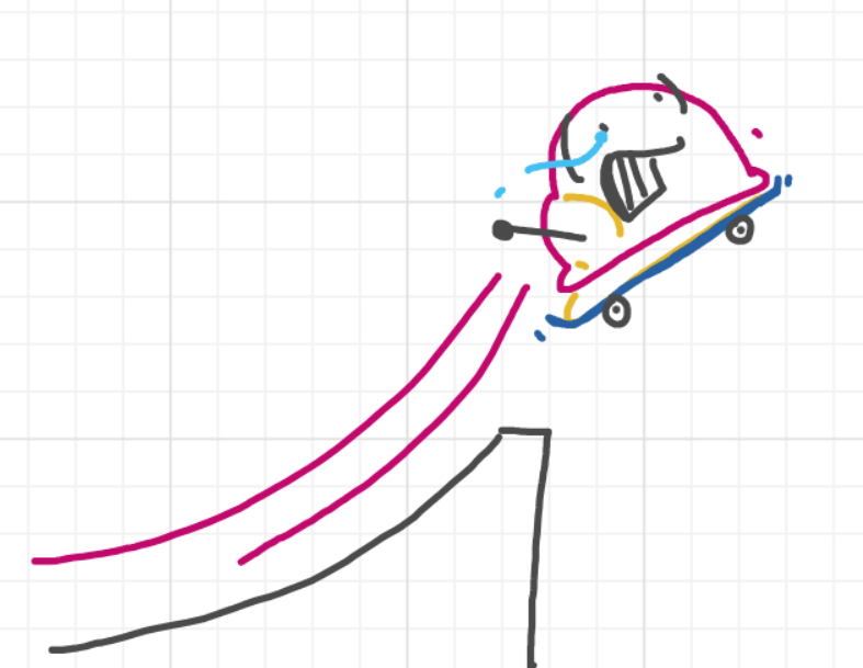 A panel from Running Duos, episode four of the Board Boards object show by Furretwalk/WalkingFurret.